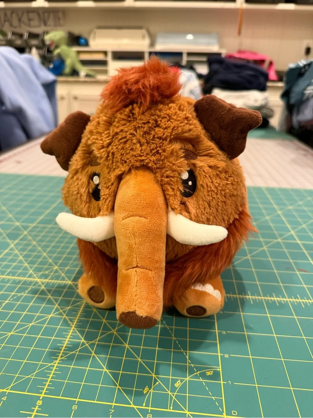 Plush Woolly Mammoth Stuffed Animal - Brown